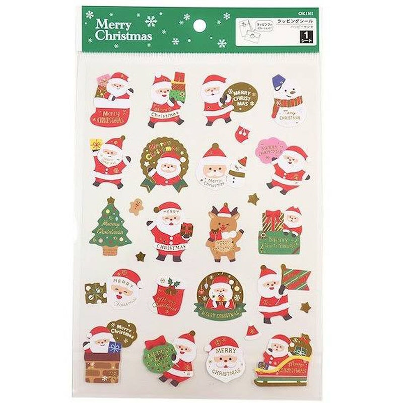 ラッピングシール ハッピーサンタ