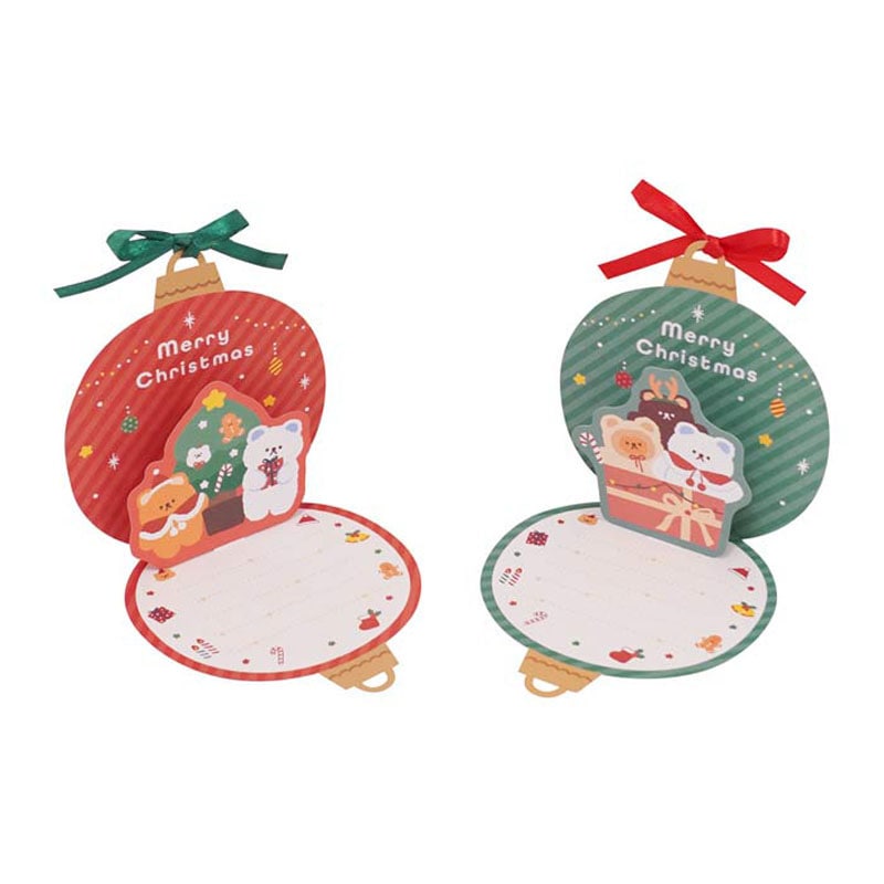 オーナメントメッセージカード 3枚 クリスマスくま【公式】≪1個から