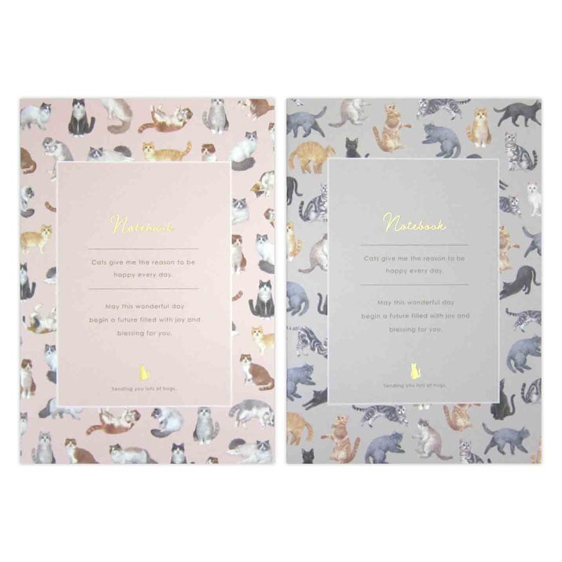 A5中綴じノートA罫 ねこ柄 48ページ