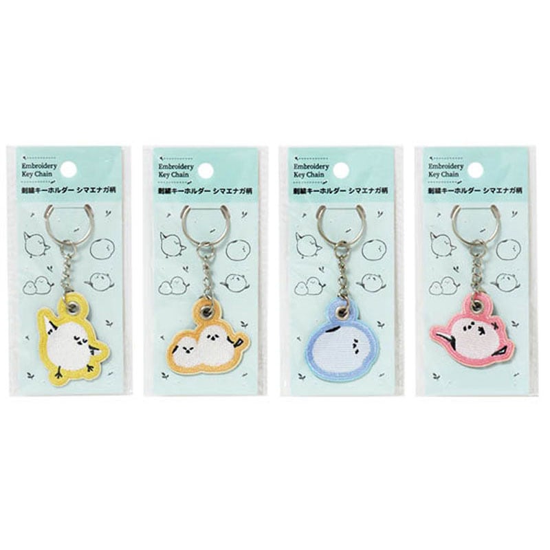 刺繍キーホルダー　シマエナガ柄