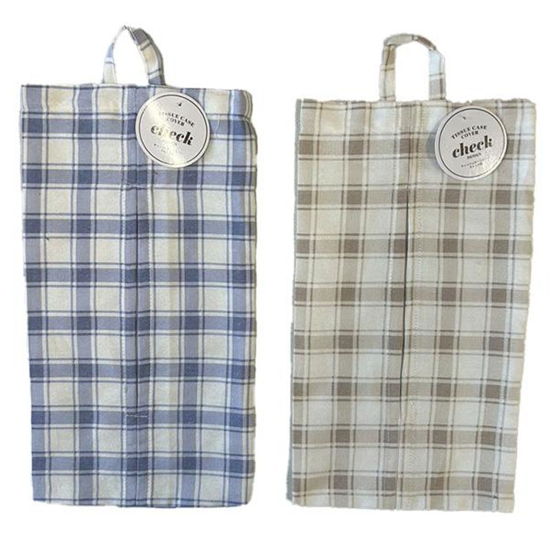 ティッシュケースカバー　チェック柄