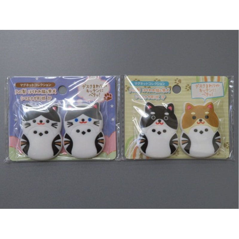 マグネット はちわれ猫&柴犬シマエナガ 2P