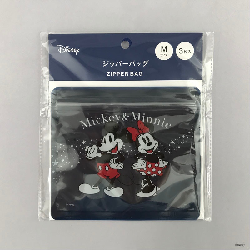 ディズニー／ウィンターホリデー　ジッパーバッグ　Ｍ　３Ｐ