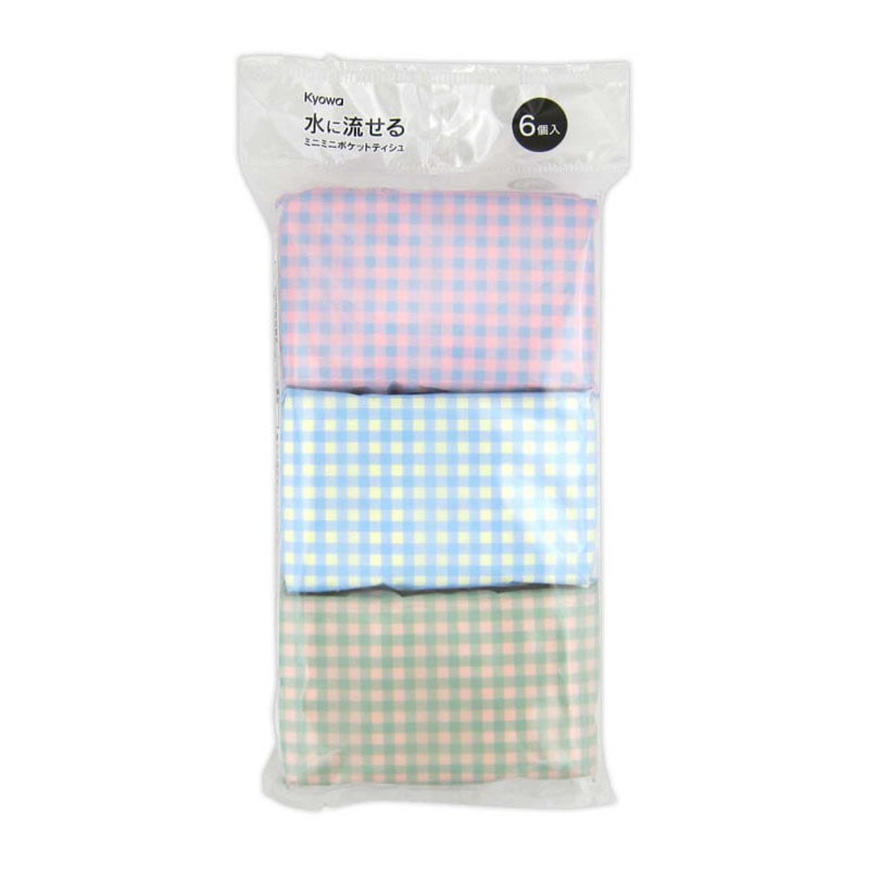ミニミニポケットティッシュ　チェック　６Ｐ