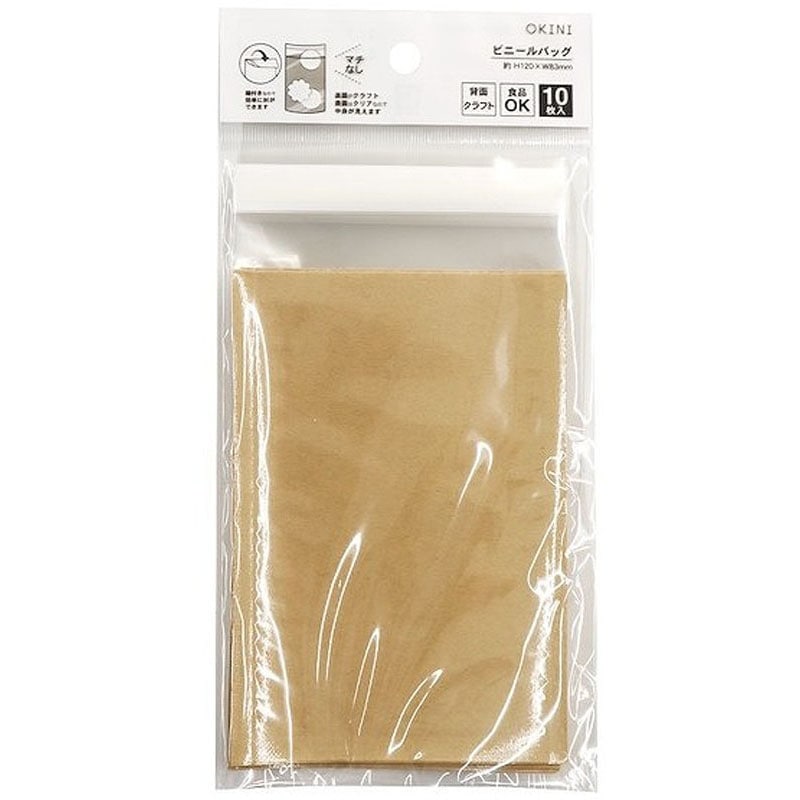ビニールバッグ糊付　１０Ｐ　背面クラフト