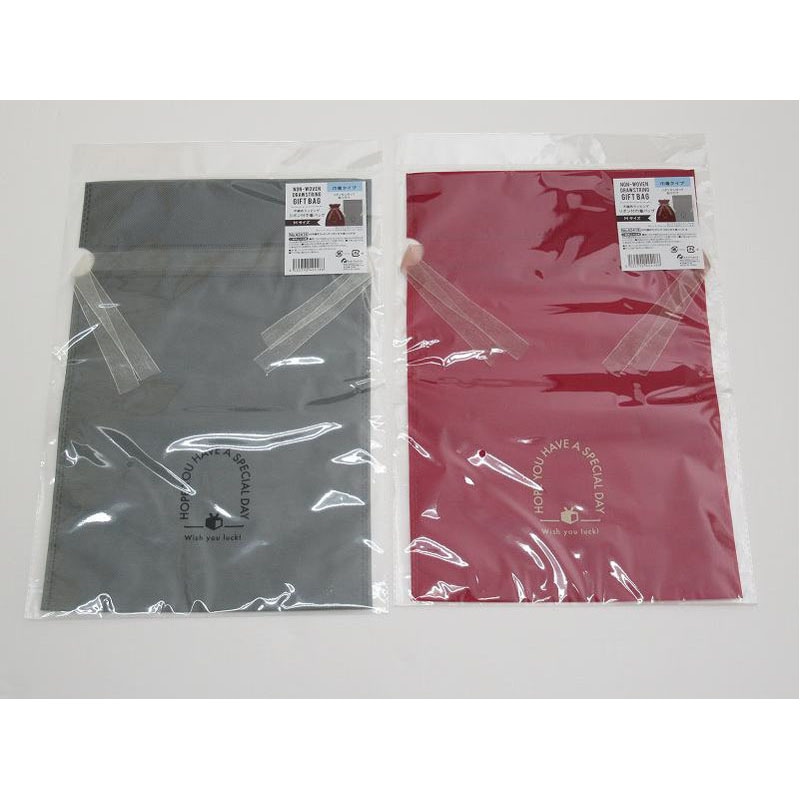 不織布ラッピング　リボン付巾着バッグ　Ｍ