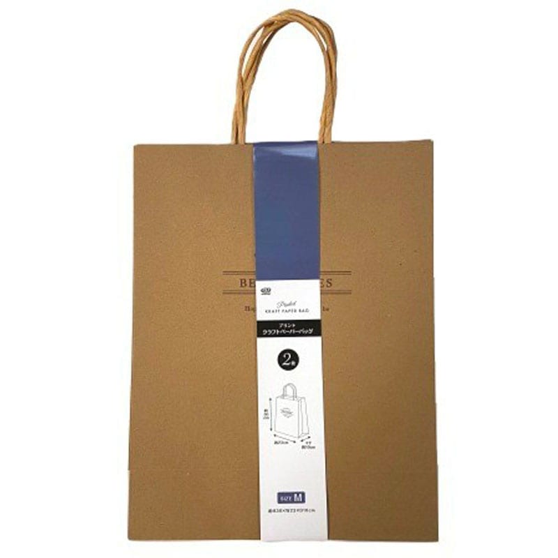 クラフトバッグ　プリント　Ｍ　２枚