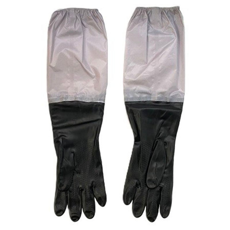 裏起毛ロングゴム手袋 BK