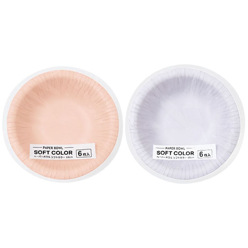 ペーパーボウル　ソフトカラー　１０ｃｍ　６枚