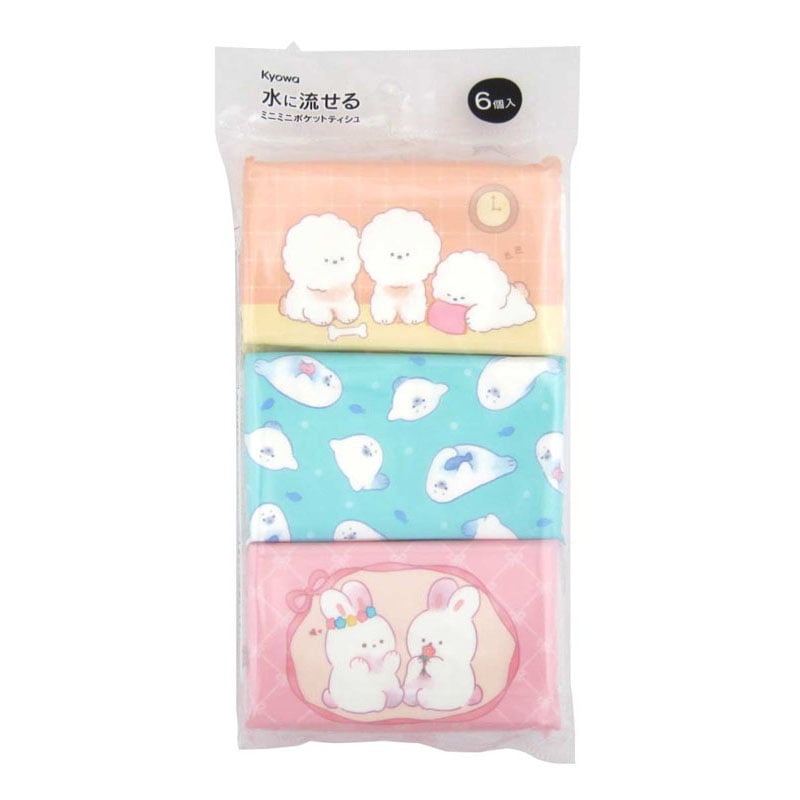 ミニミニポケットティッシュＷ　あにまる　６Ｐ