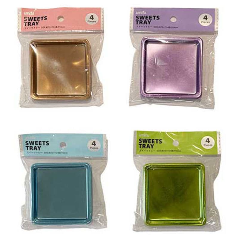 スイーツトレー　スクエア　４Ｐ　パステル