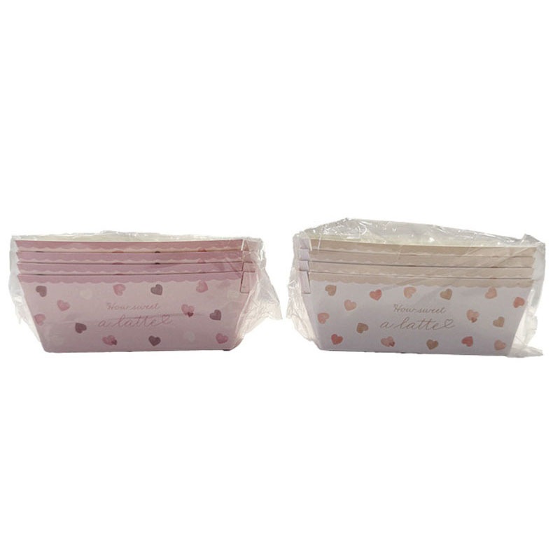 ミニパウンドトレー　４Ｐ　水彩ラテハート