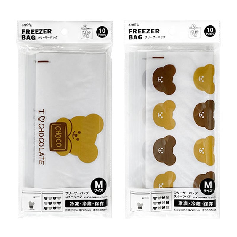 フリーザーバッグ M 10P スイーツベア