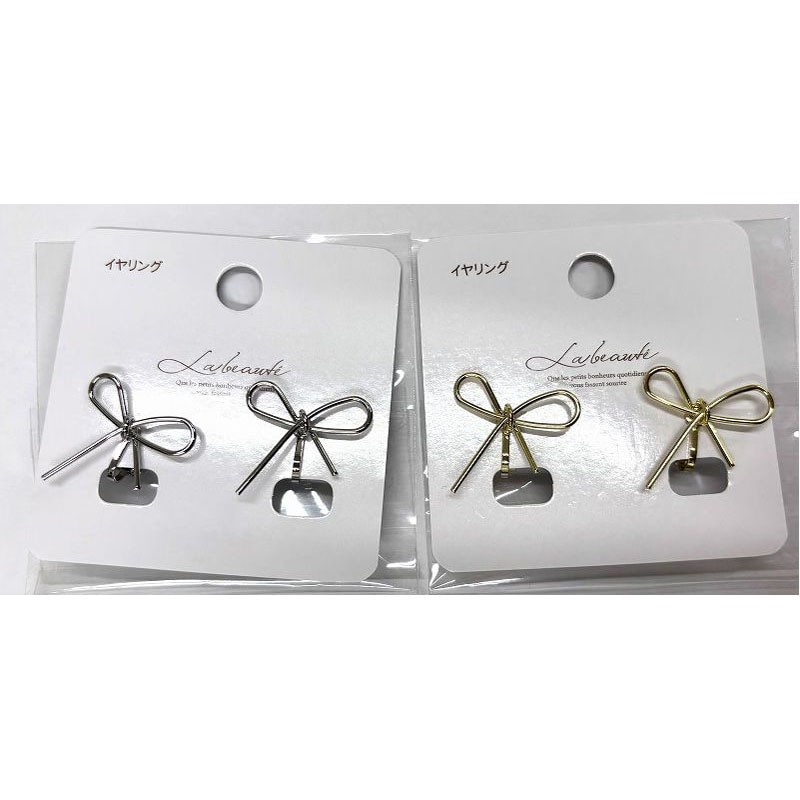 メタルリボンイヤリング