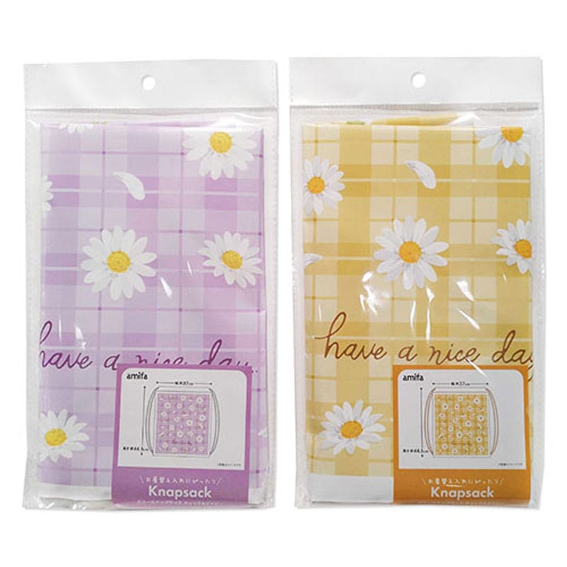 ビニールナップサック　チェック＆デイジー