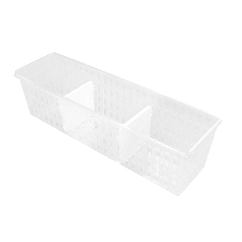 ロングバスケット　スリム　仕切り２枚　ホワイト