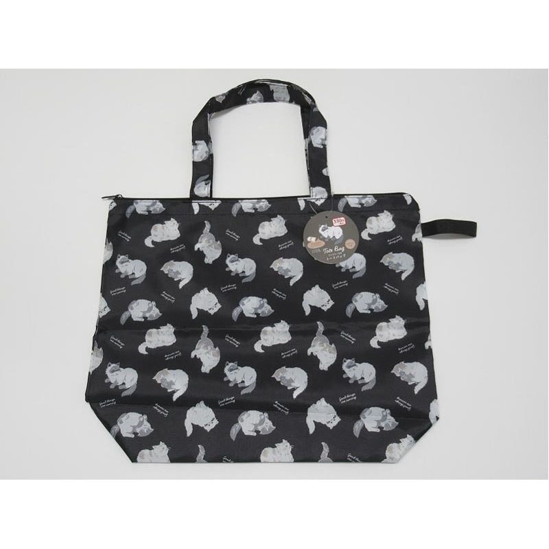 トートバッグファスナー付 ネコ柄【公式】≪1個からお届け≫Can☆Do