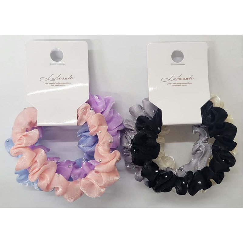 スタッズ付きミニシュシュ　３Ｐ