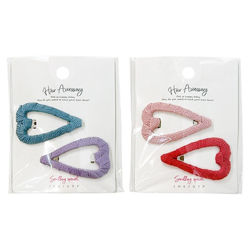 スリーピン　編みハート　２Ｐ