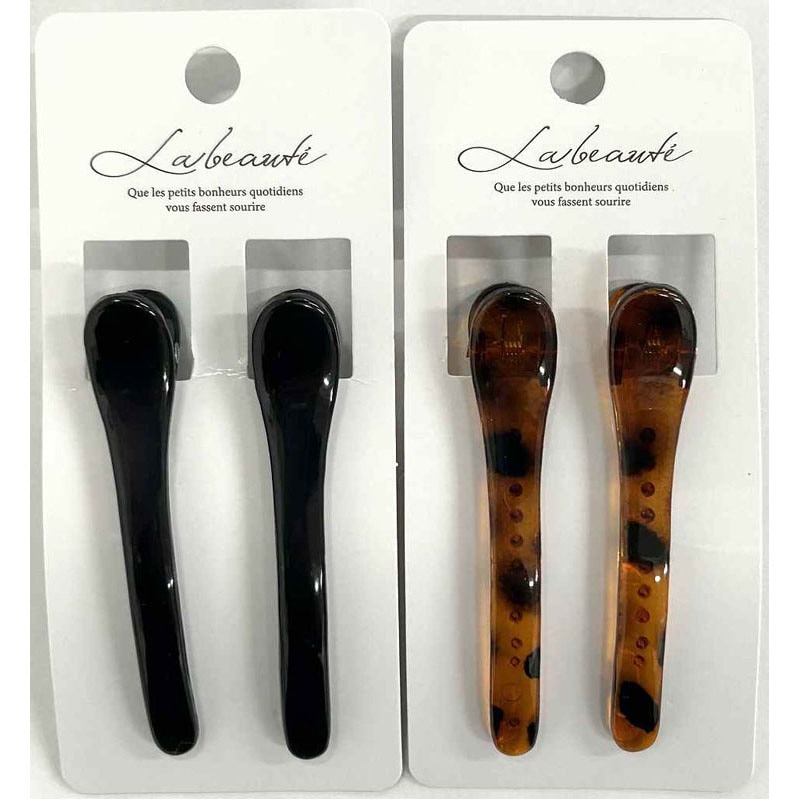 黒べっ甲クリップ　ミニ　２Ｐ