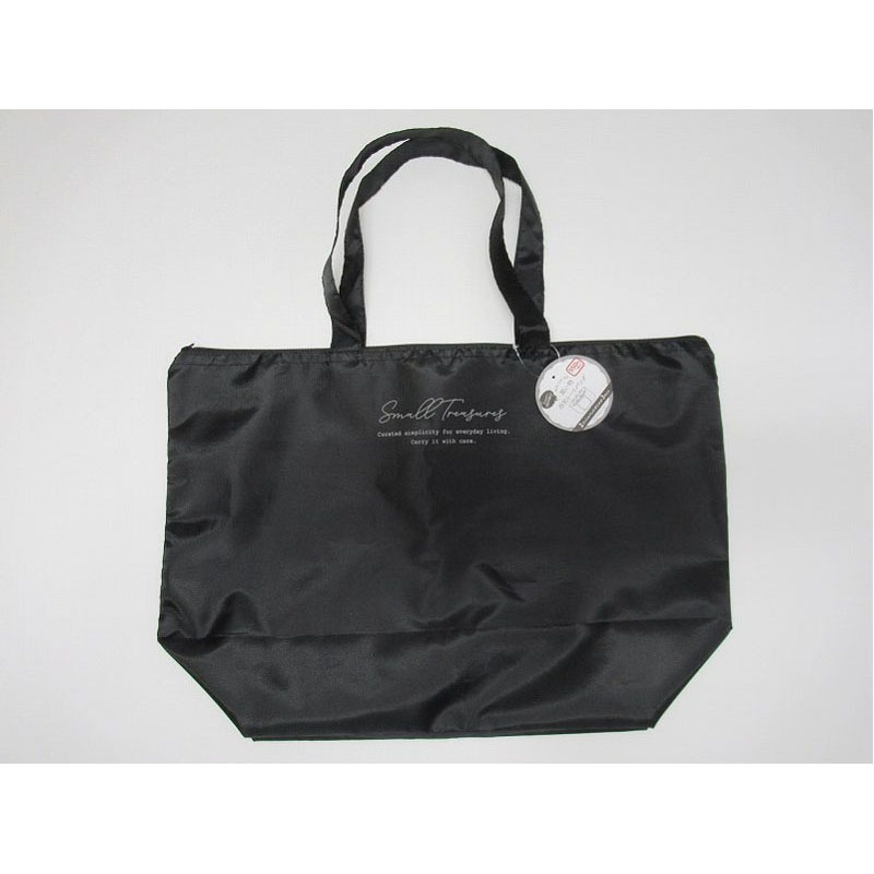 ファスナー付買い物舟形トート　ＢＫ