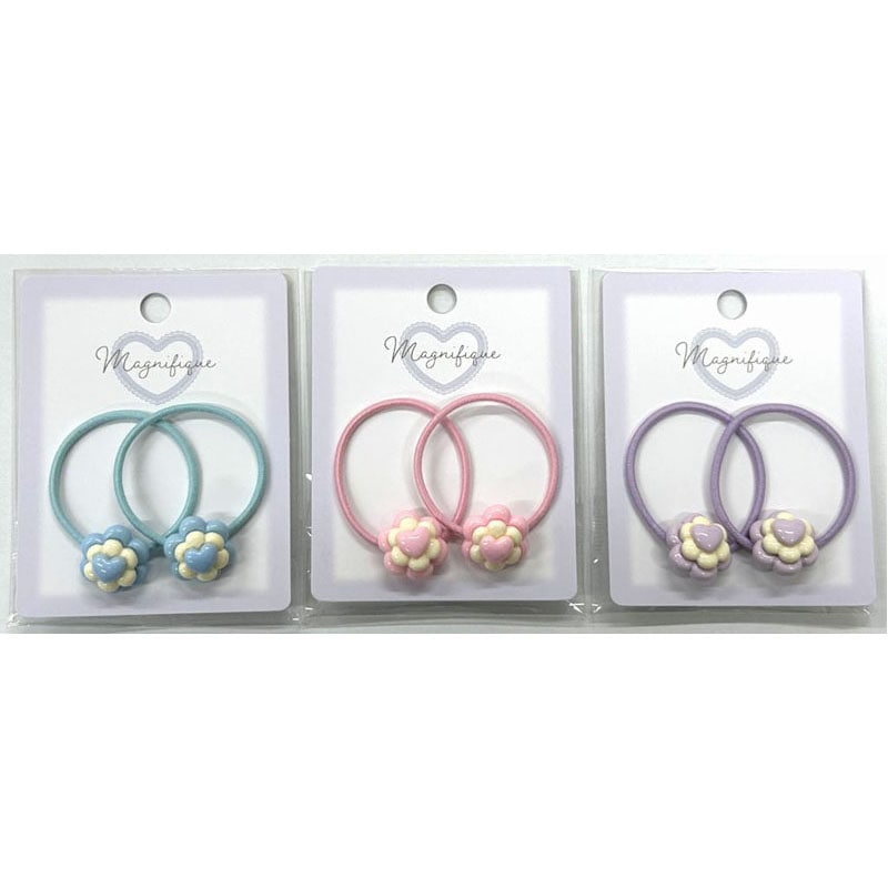 ハート&フラワーMIXポニー 2P