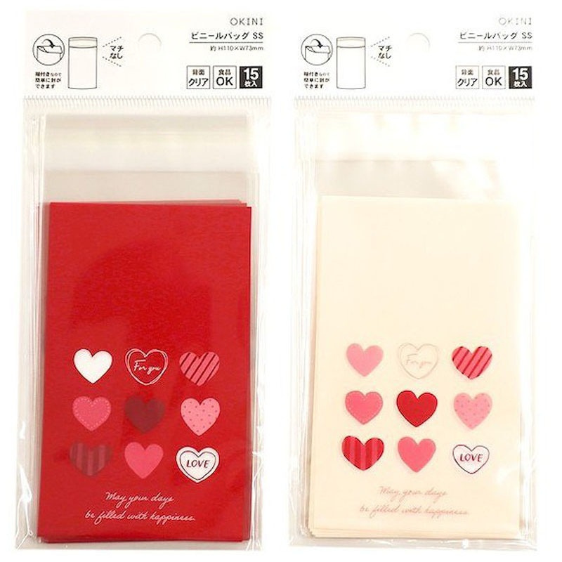 ビニールバッグ 糊付 15P ピュアハート