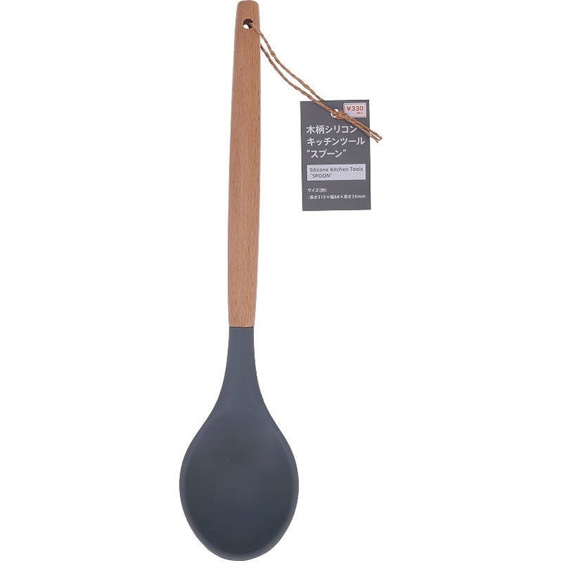 木柄シリコンキッチンツールスプーン