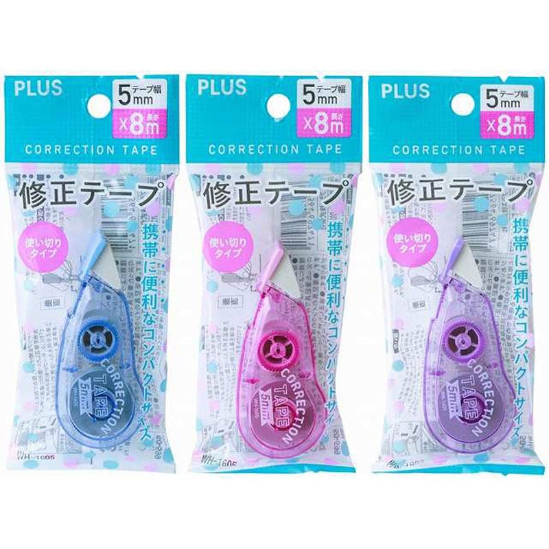 プラス修正テープ　５ＭＭ×８Ｍ巻　パステル色