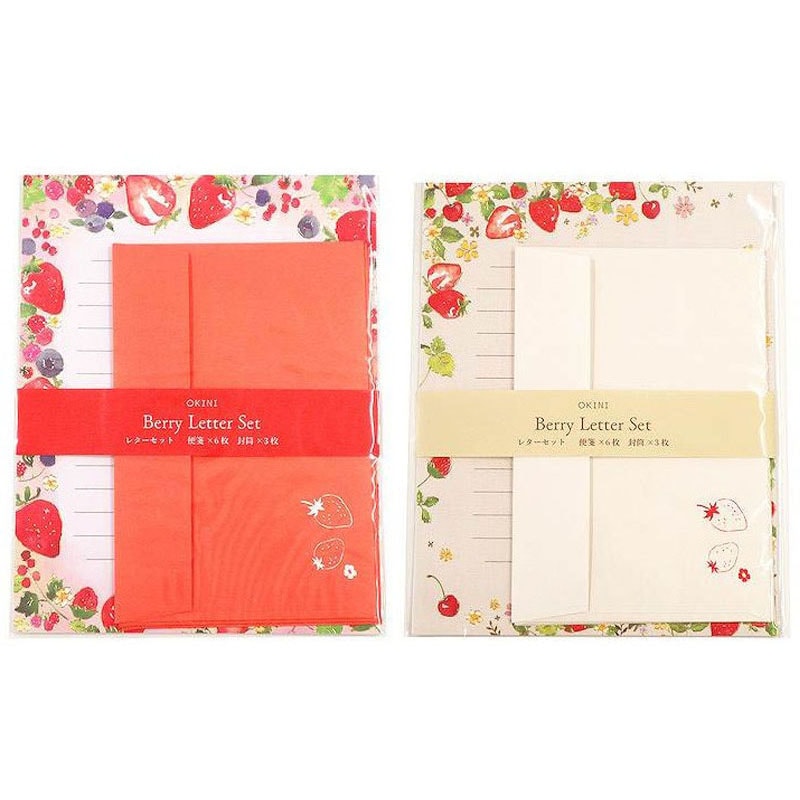 レターセット　箔押し　３セット　Ｎベリー