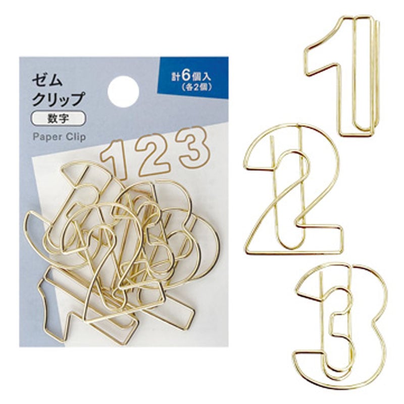 ゼムクリップ　６Ｐ　数字