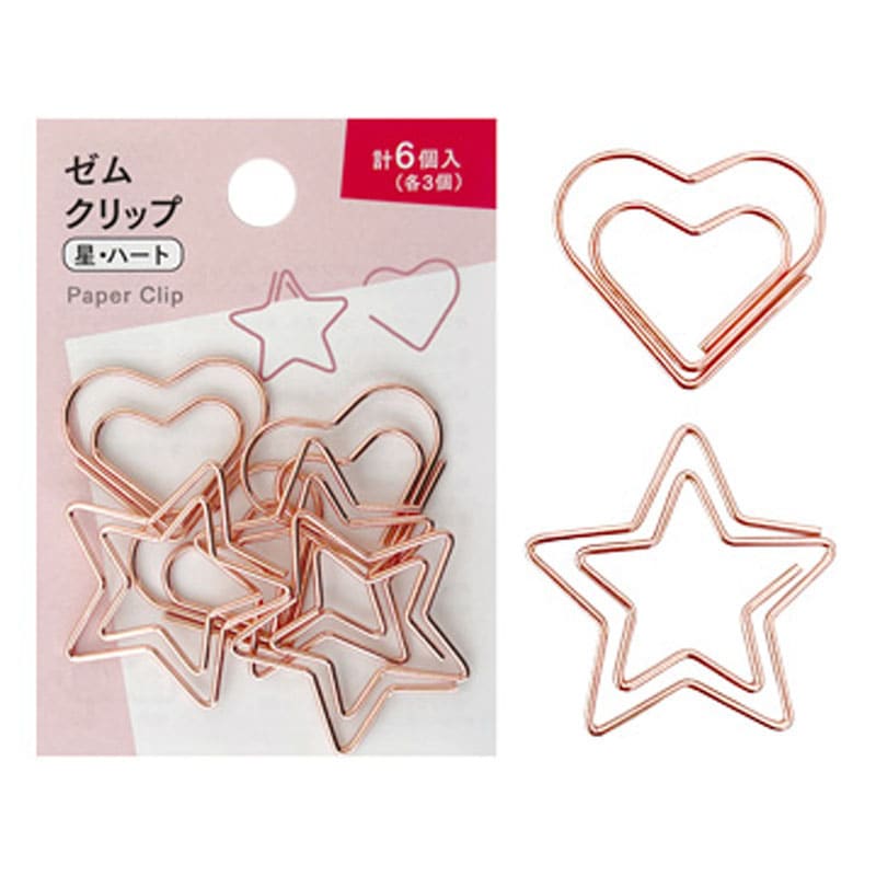ゼムクリップ　６Ｐ　星・ハート