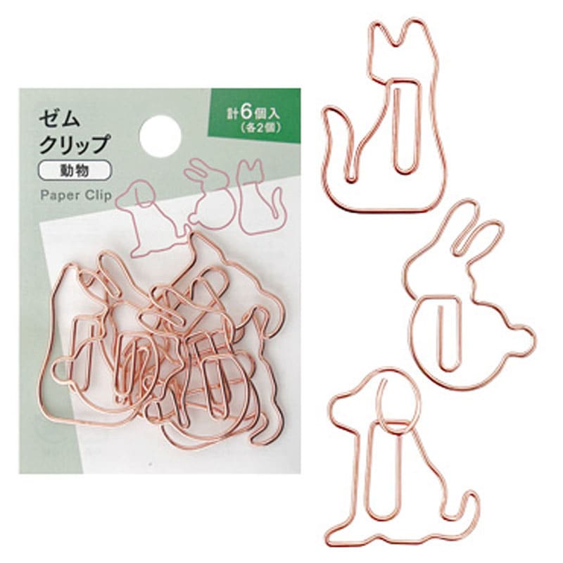 ゼムクリップ　６Ｐ　動物