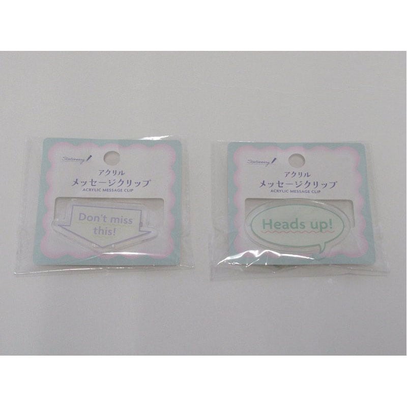アクリルメッセージクリップ