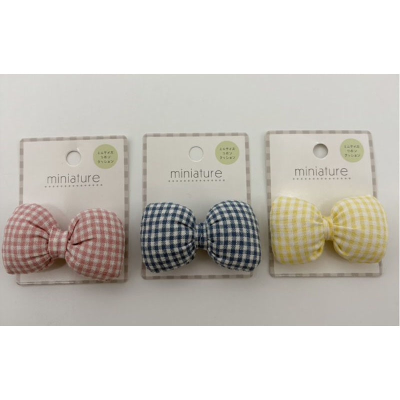 ミニチュア　リボンクッション