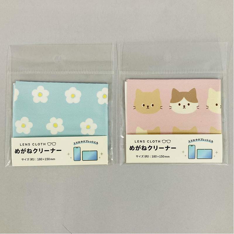 めがねクリーナー　花／ネコ