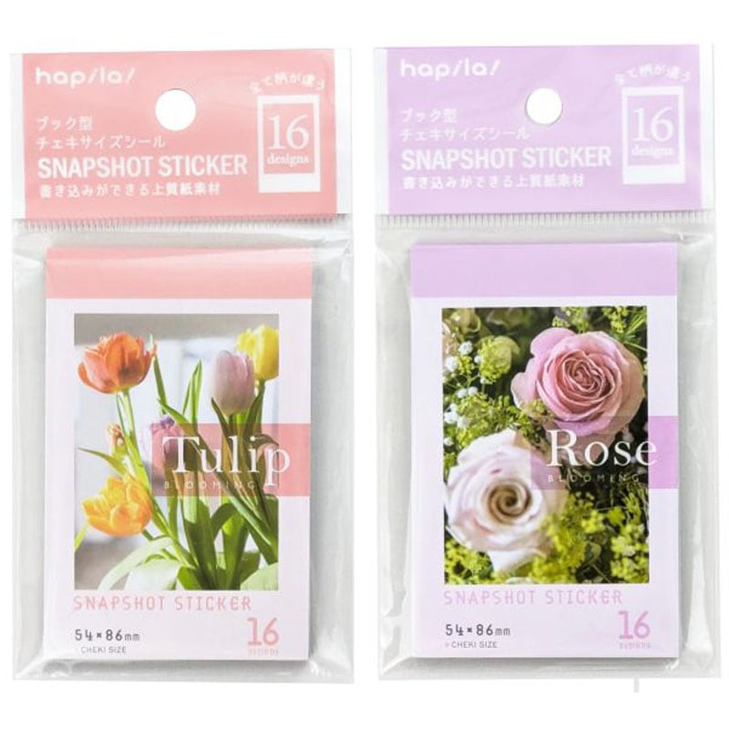 チェキサイズシール　１６枚　チューリップ・バラ