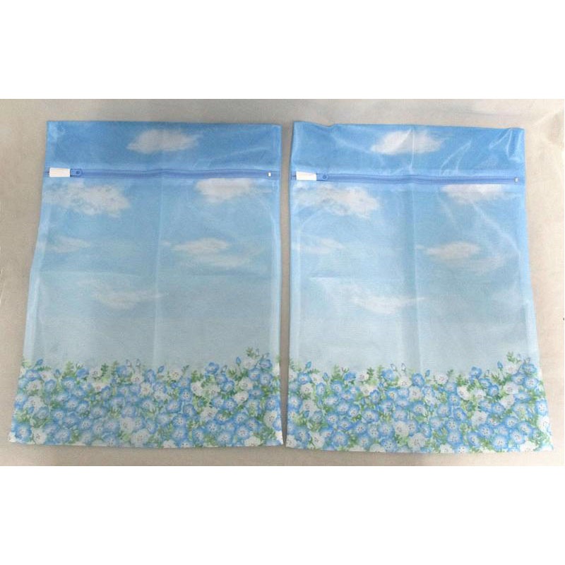 厚手洗濯ネット　Ｍ　２Ｐ　ネモフィラ