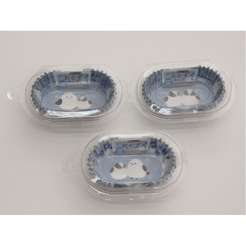 おかずカップ　小判型　シマエナガ柄　１８枚入