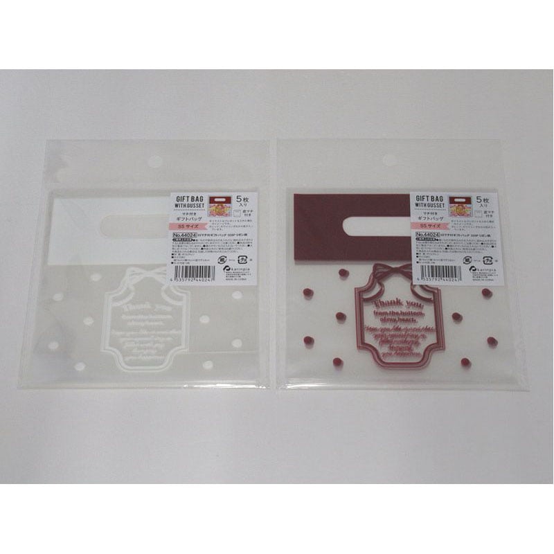 マチ付ギフトバッグ　ＳＳ　５Ｐ　リボン柄