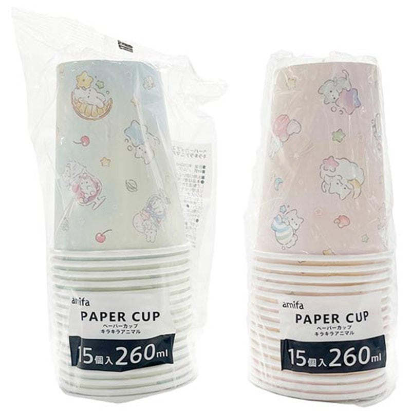 ペーパーカップ260ml 15Pアニマル