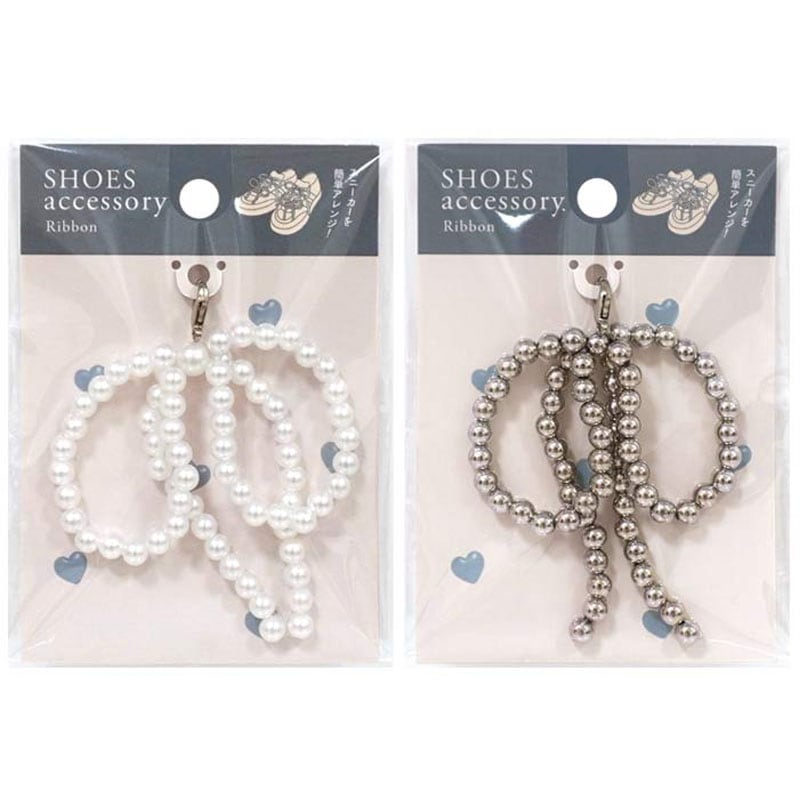 シューズアクセサリー　パール＆シルバー