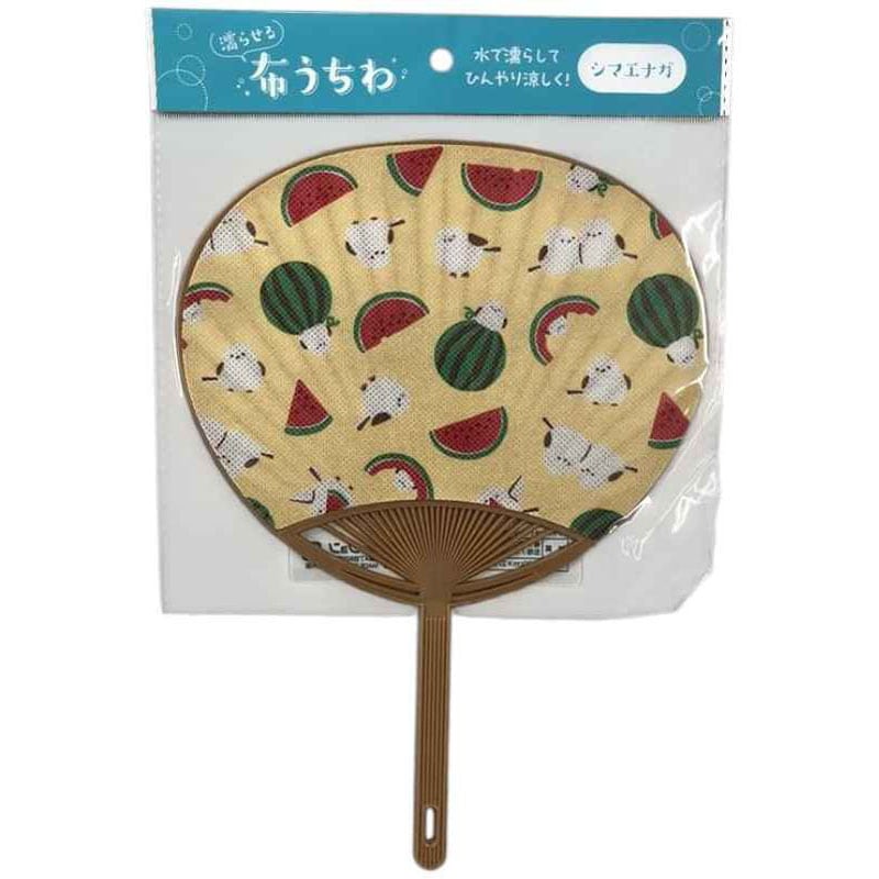 水で濡らせる布うちわ シマエナガ【公式】≪1個からお届け≫Can☆Do