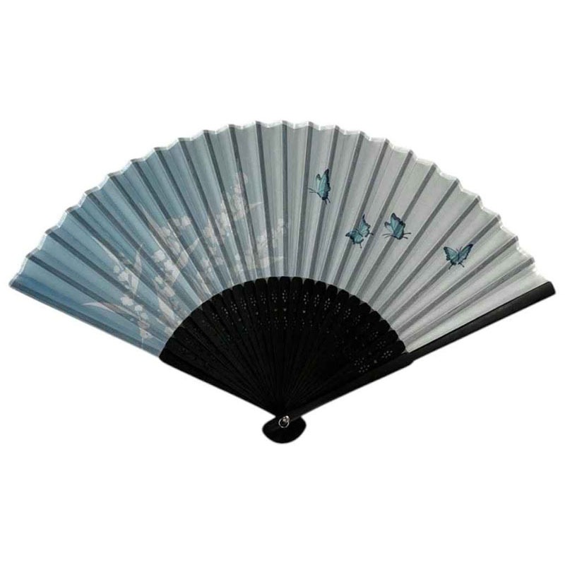 扇子　２３ｃｍ　黒骨蝶々