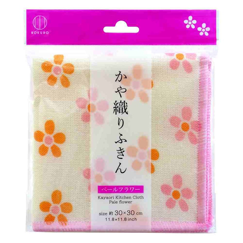 かや織りふきん　ペールフラワー