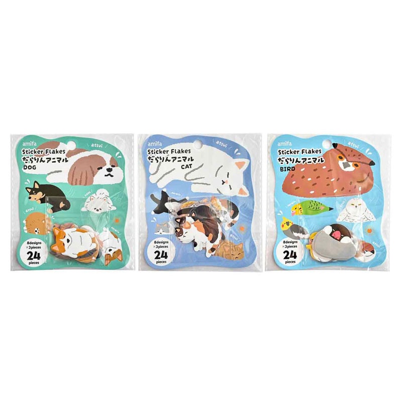 ♡ayyjewel カセットテープ メモ フレークシール アニマル キャンディ♡ フレークシール 24P だらりんアニマル【公式】≪1個からお届け