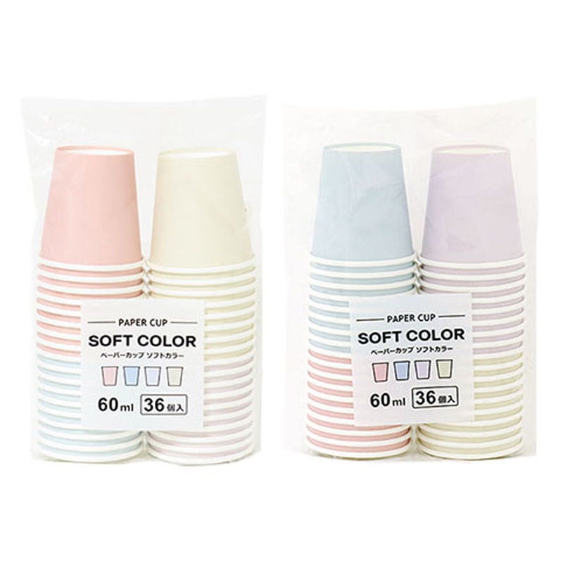 ペーパーカップソフトカラー　６０ｍｌ　３６個