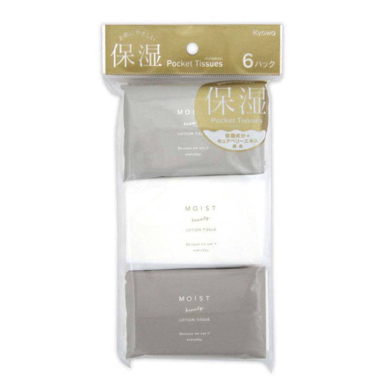 ミニミニ保湿ティシュ　グレージュ　６Ｐ