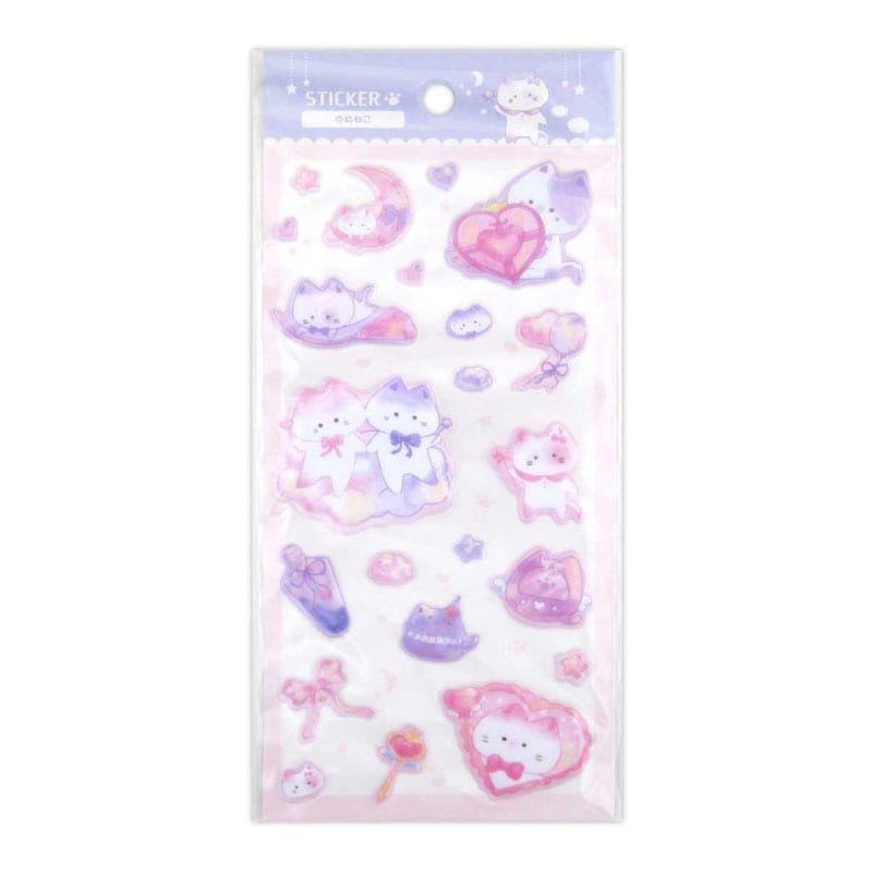 ステッカー ぷくぷくゆめねこ