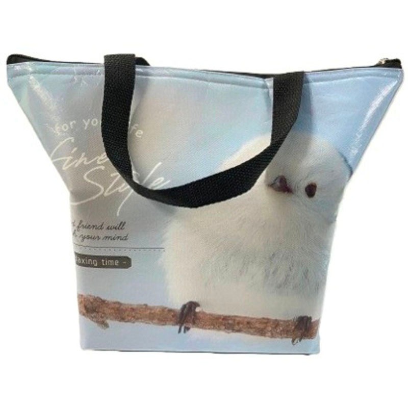 保冷トートバッグ　シマエナガ柄